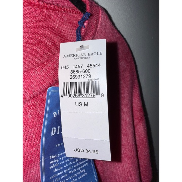 American Eagle Soft & Sexy Plush Pink Tie Dye Long Sleeve Top M 8685-600 - Picture 3 of 7